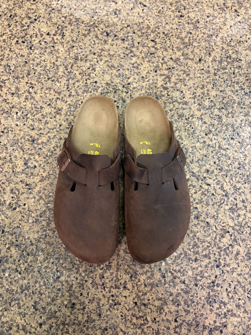 Birkenstock Brown Leather Clogs Slip-On